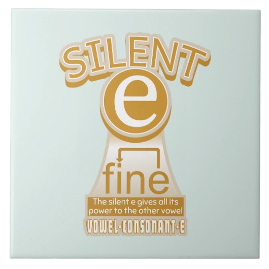 Silent E English Language Phonics Rule Tegeltje (Voorkant)