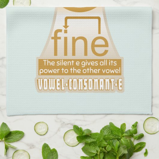 Silent E English Language Phonics Rule Theedoek (Gevouwen)