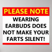 Silent Earbuds Funny Poster (Voorkant)