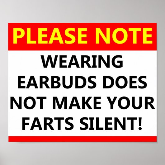 Silent Earbuds Funny Poster (Voorkant)