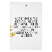 Silent Emotions - Diep citaat over onuitgesproken  Mini Klembord (Achterkant)