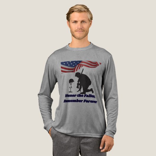 Silent fields of honor grey Tri-Blend shirt (Voorkant)