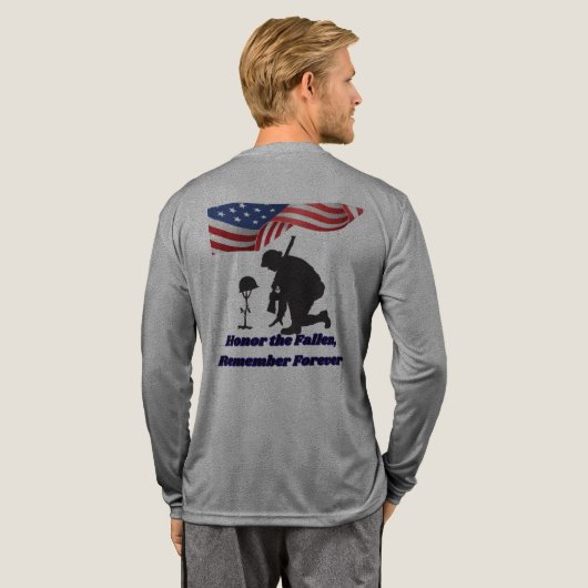 Silent fields of honor grey Tri-Blend shirt (Achterkant)