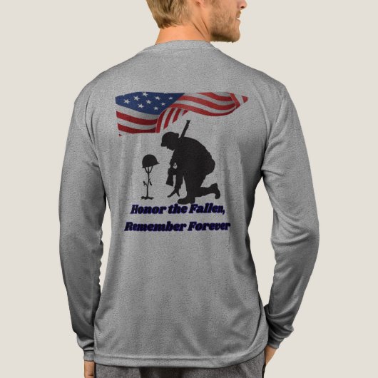 Silent fields of honor grey Tri-Blend shirt (Achterkant volledig)