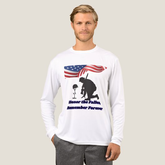 Silent fields of honor white Tri-Blend shirt (Voorkant)