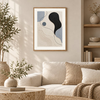 Silent Flow | Minimal Abstract Plaster Art Print