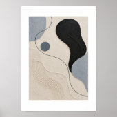 Silent Flow | Minimal Abstract Plaster Art Print (Voorkant)