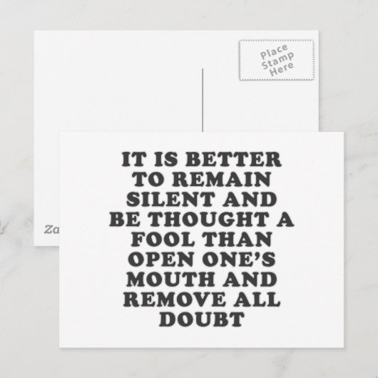 Silent Fool Briefkaart (Voorkant / Achterkant)