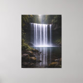 Silent Forest Waterfall – Calm Nature Landscape Canvas Afdruk (Voorkant)