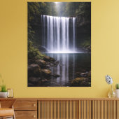 Silent Forest Waterfall – Calm Nature Landscape Canvas Afdruk (Insitu (Woonkamer))