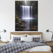 Silent Forest Waterfall – Calm Nature Landscape Canvas Afdruk (Insitu (Slaapkamer))