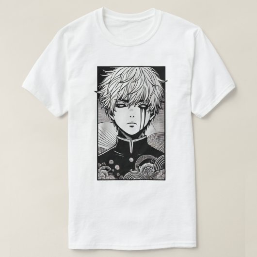 Silent Gaze – Minimalistisch Manga Art T-shirt (Design voorkant)