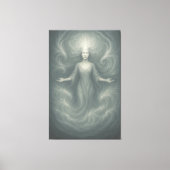Silent Goddess of Pure Light – Ethereal White Aur Canvas Afdruk (Voorkant)