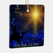 Silent Heilige Nacht Persoonlijke Naam Jaar Kerstm Keramisch Ornament (Rechts)