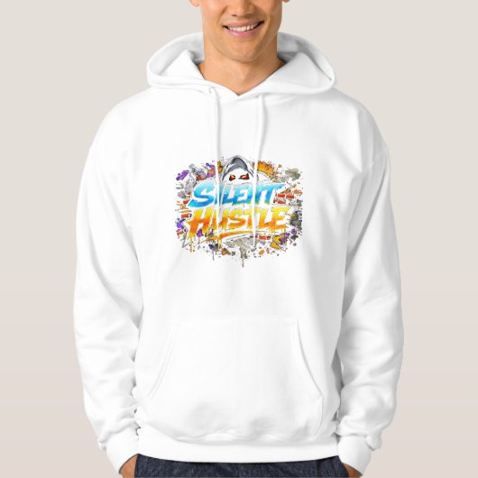 Silent Hustle Graffiti Street Art Design Hoodie (Voorkant)