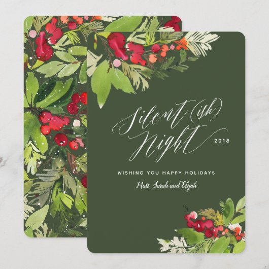 Silent (ish) kerstfeestkaart feestdagenkaart (Voorkant / Achterkant)
