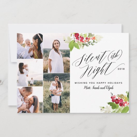 Silent (ish) nachtelijke multi-fotovakantiekaart. feestdagenkaart (Voorkant)