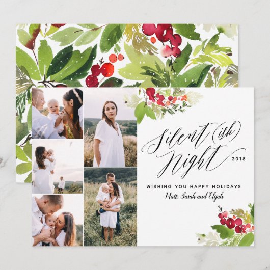 Silent (ish) nachtelijke multi-fotovakantiekaart. feestdagenkaart (Voorkant / Achterkant)
