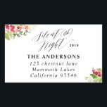 Silent (ish) night Christmas vakantieadres label<br><div class="desc">Silent (ish) night Christmas vakantieadres label. Waterverf gebladerte en scripttekst maken dit een leuk elegant ontwerp.</div>