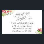 Silent (ish) night Christmas vakantieadres label<br><div class="desc">Silent (ish) night Christmas vakantieadres label. Waterverf gebladerte en scripttekst maken dit een leuk elegant ontwerp.</div>