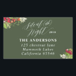 Silent (ish) night Christmas vakantieadres label<br><div class="desc">Silent (ish) night Christmas vakantieadres label. Waterverf gebladerte en scripttekst maken dit een leuk elegant ontwerp.</div>