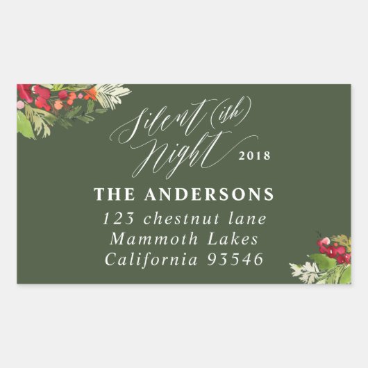 Silent (ish) night Christmas vakantieadres label (Voorkant)