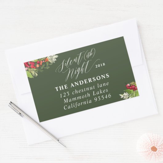 Silent (ish) night Christmas vakantieadres label (Envelop)