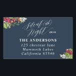 Silent (ish) night Christmas vakantieadres label<br><div class="desc">Silent (ish) night Christmas vakantieadres label. Waterverf gebladerte en scripttekst maken dit een leuk elegant ontwerp.</div>