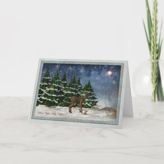 Silent-kerstkaart van nacht feestdagen kaart (Voorkant)