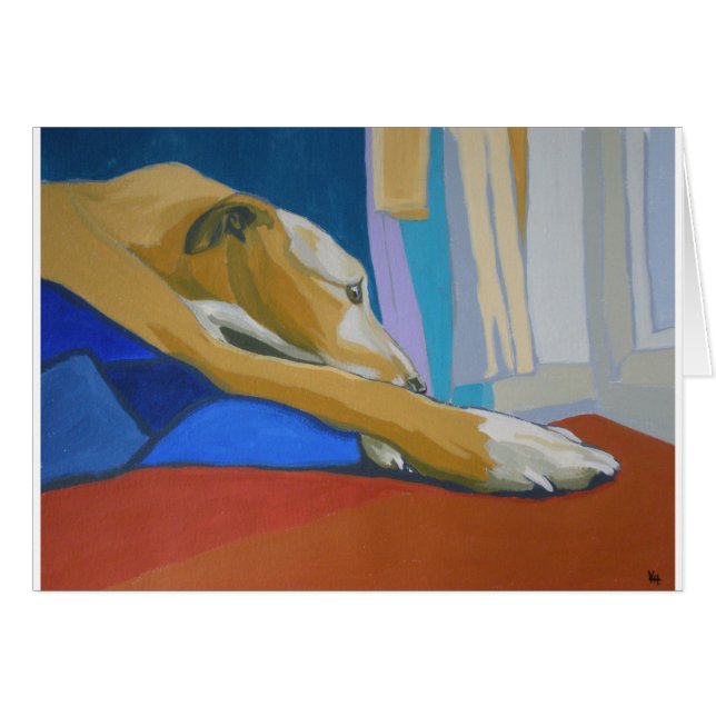 'Silent Longing' - Gele lurcher (Voorkant Horizontaal)