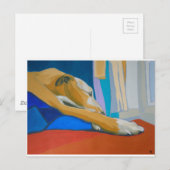 'Silent Longing' - Gele lurcher Briefkaart (Voorkant / Achterkant)