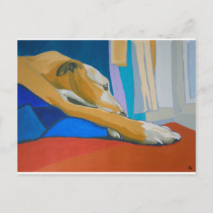 'Silent Longing' - Gele lurcher Briefkaart