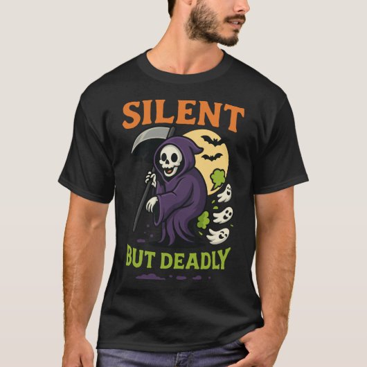 Silent, maar dodelijk Grim Reaper T-shirt (Voorkant)
