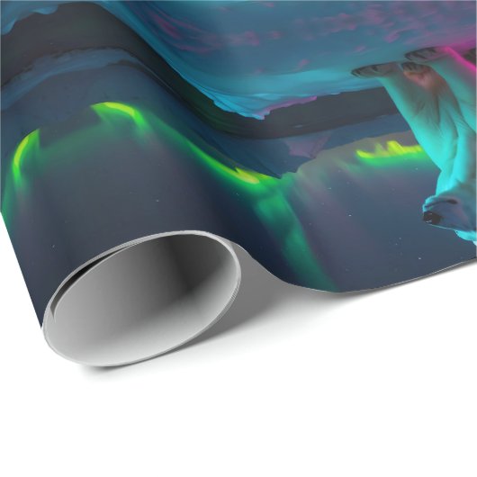 Silent Majesty: Polar Beer onder het noorderlicht Cadeaupapier (Rol Hoek)