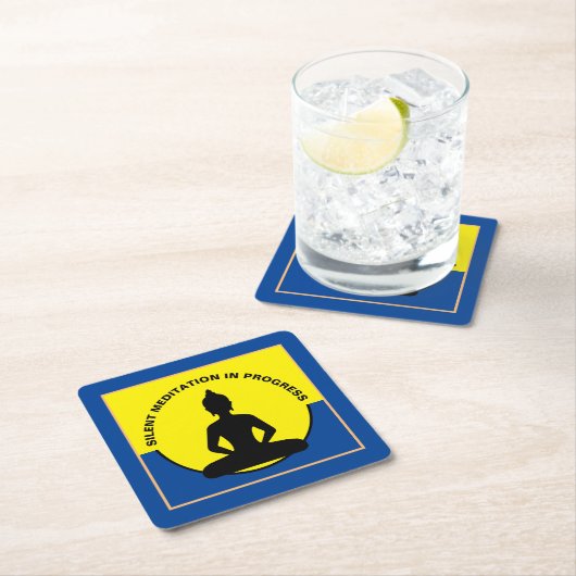 SILENT Meditation in Progress & Buddha Mindfulness Kartonnen Onderzetters (Insitu)