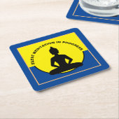 SILENT Meditation in Progress & Buddha Mindfulness Kartonnen Onderzetters (Schuin)