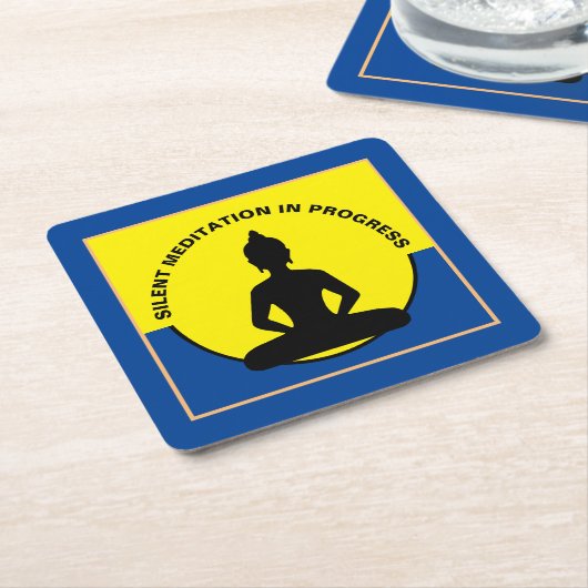 SILENT Meditation in Progress & Buddha Mindfulness Kartonnen Onderzetters (Schuin)