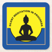 SILENT Meditation in Progress & Buddha Mindfulness Kartonnen Onderzetters (Voorkant)