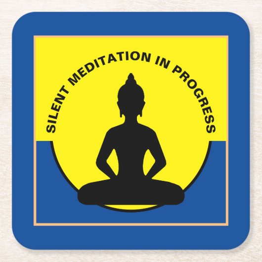 SILENT Meditation in Progress & Buddha Mindfulness Kartonnen Onderzetters (Voorkant)