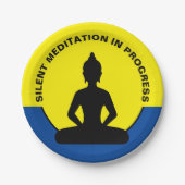 SILENT Meditation in Progress & Buddha Mindfulness Papieren Bordje (Voorkant)