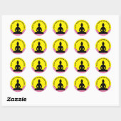 SILENT Meditation in Progress & Buddha Mindfulness Ronde Sticker (Vel)