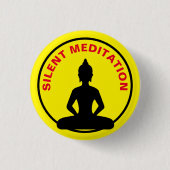 SILENT Meditation / Vipassana Retreat (Boeddha) Ronde Button 3,2 Cm (Voorkant)