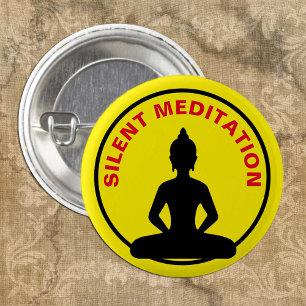 SILENT Meditation / Vipassana Retreat (Boeddha) Ronde Button 3,2 Cm
