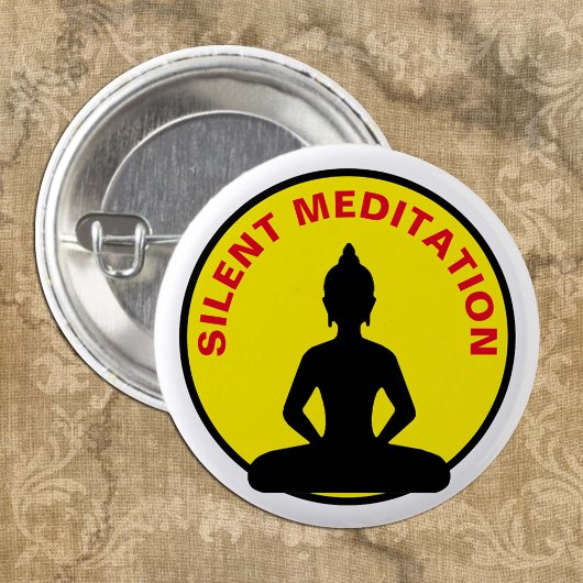 SILENT Meditation / Vipassana Retreat (Boeddha) Ronde Button 3,2 Cm