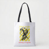 Silent Mode – Gaming in Progress | Gamer Room Warn Tote Bag (Voorkant)