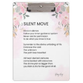 Silent Move - Aanmoedigingsgedicht Klembord (Voorkant)