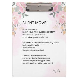 Silent Move - Aanmoedigingsgedicht Klembord