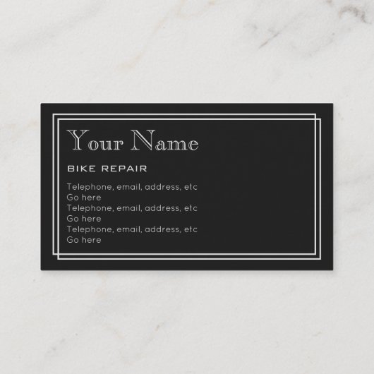"Silent Movie" Bike Repair-Visitekaartjes Visitekaartje (Achterkant)