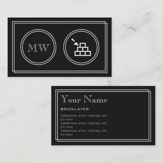 "Silent Movie" Bricklayer-Visitekaartjes Visitekaartje (Voorkant / Achterkant)
