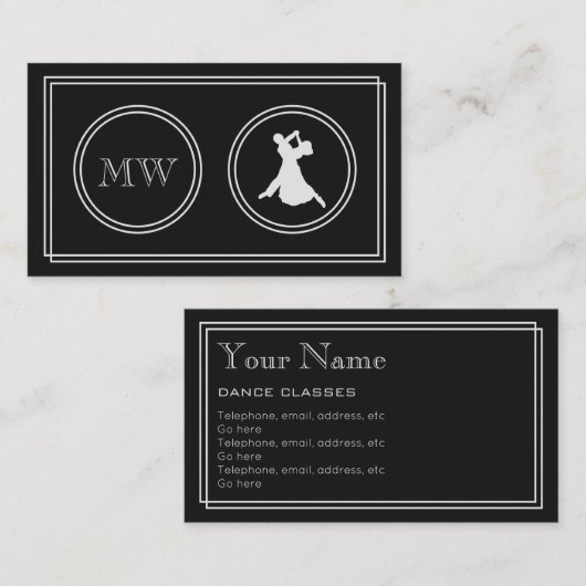 "Silent Movie" Dance-Visitekaartjes Visitekaartje (Voorkant / Achterkant)